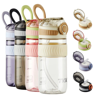 Kids 18oz Leak-Proof Water Bottle with Straw & Carry Handle