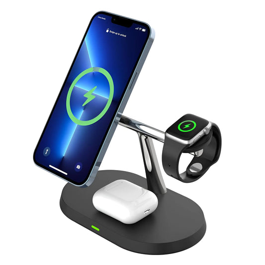3-in-1 Mag-Safe Wireless Charging Station for iPhone & Apple Watch